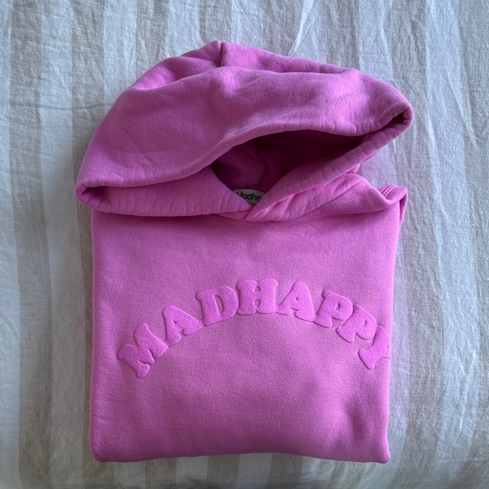Madhappy Pink Embroidered Logo Hoodie